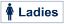 Sign - Ladies (Toilets) Rigid Plastic 30 x 10cm Blue On White
