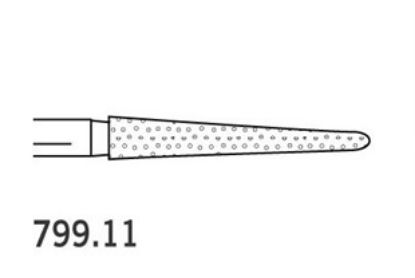 Bur Diamond (Abrasive Tech) Two Striper Round End Taper Fg 799.11 C x 5