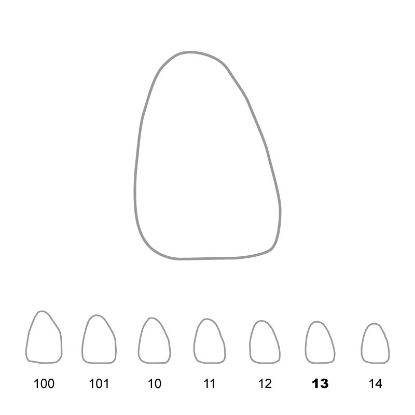 Crown Polycarbonate (Unodent) Upper Central Incisors Right 13 x 5
